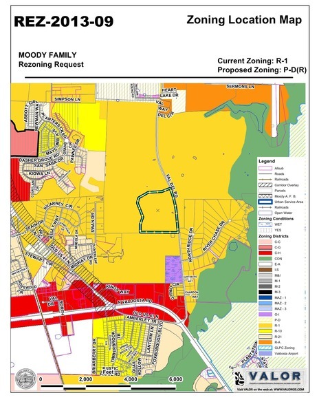 Zoning Location Map, Moody Family Housing, REZ-2013-09