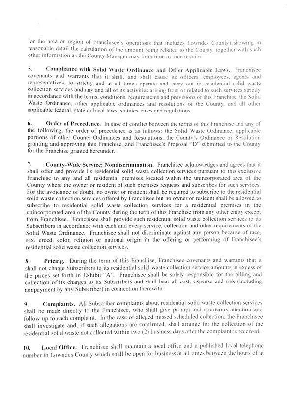 5. Compliance, 6. Precedence, 7. County-Wide, 8. Pricing, 9. Complaints, 10. Local Office