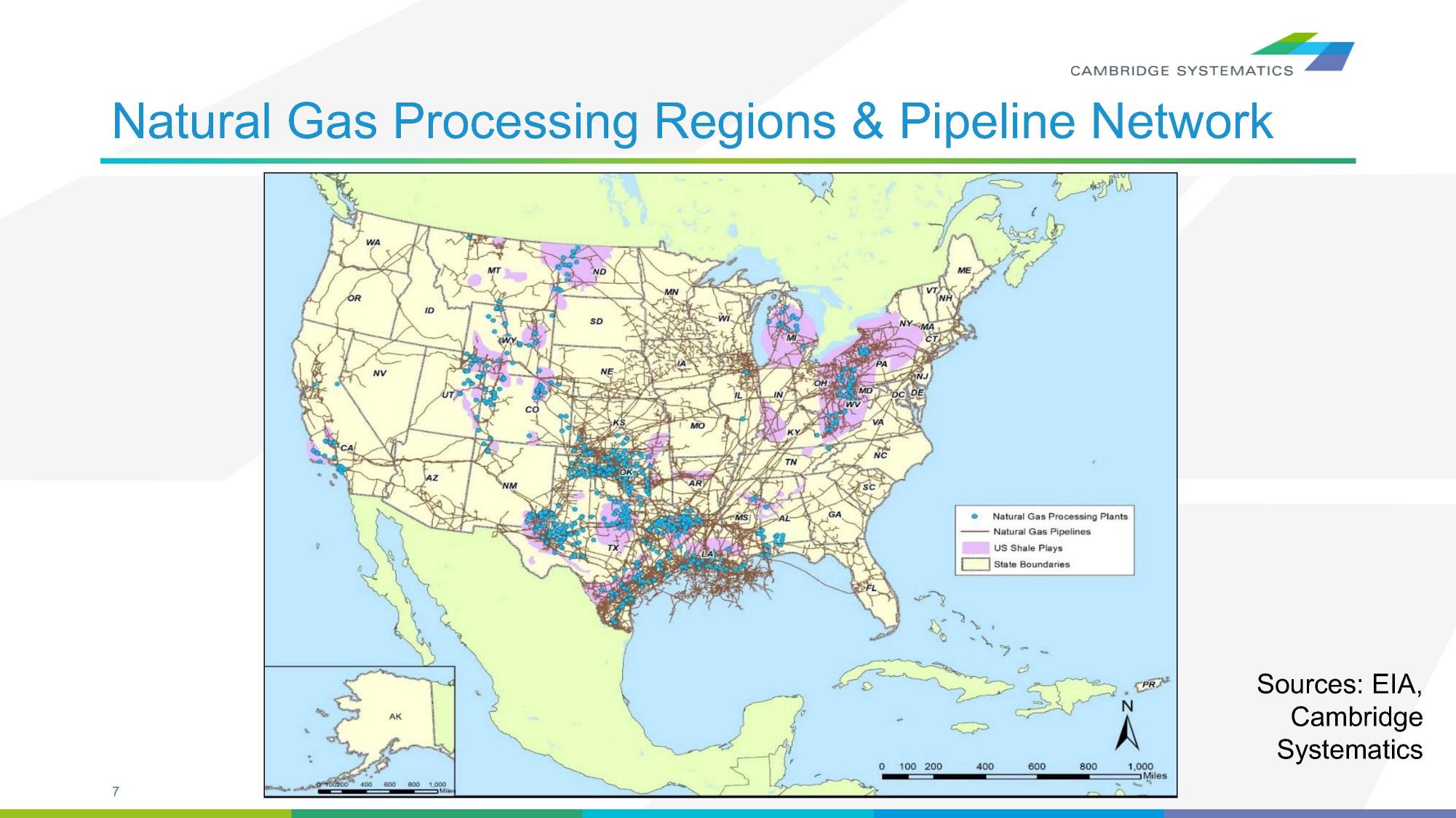Natural Gas Processing Regions & Pipeline Network