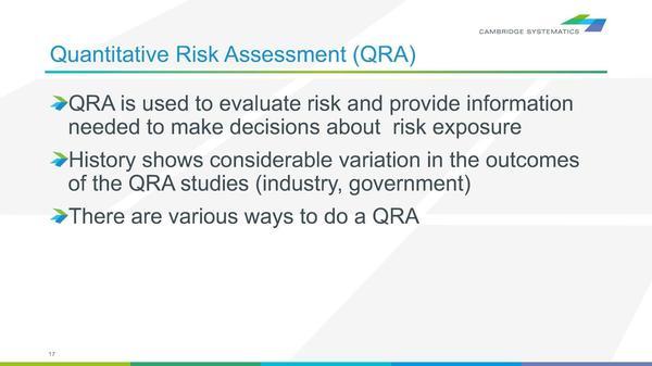 Quantitative Risk Assessment (QRA)