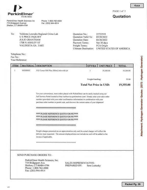 Quotation PerkinElmer