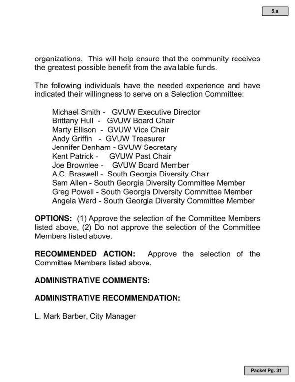 Candidates for Non-Profit Selection Committee