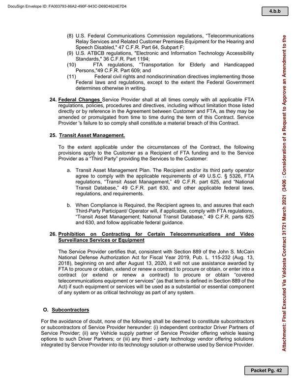 The Service Provider certifies that, consistent with Section 889 of the John S. McCain