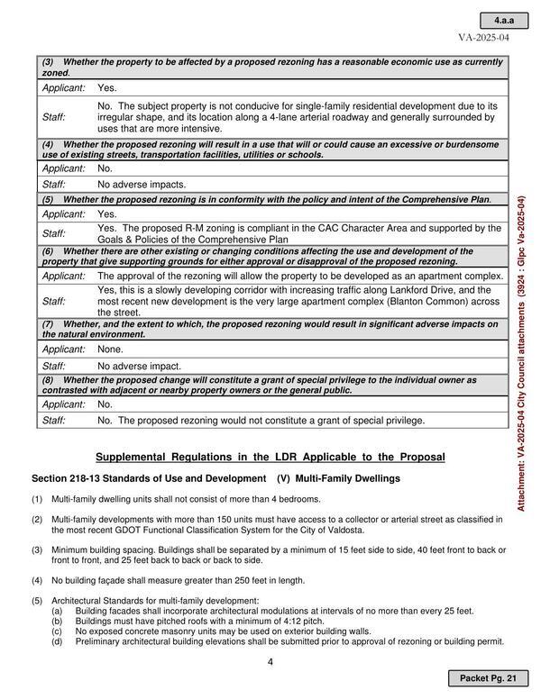 Supplemental Regulations in the LDR Applicable to the Proposal