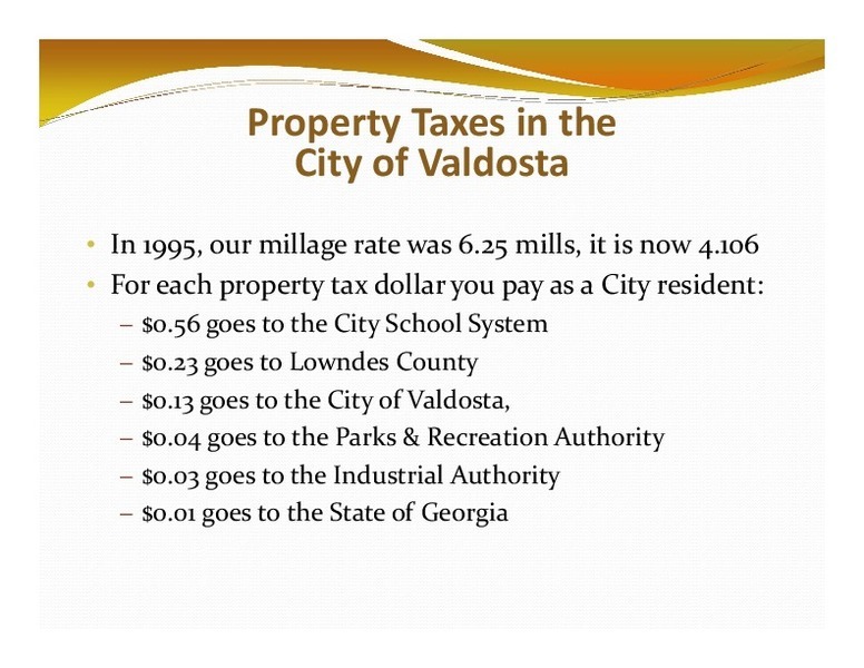 Property Taxes in the City of Valdosta