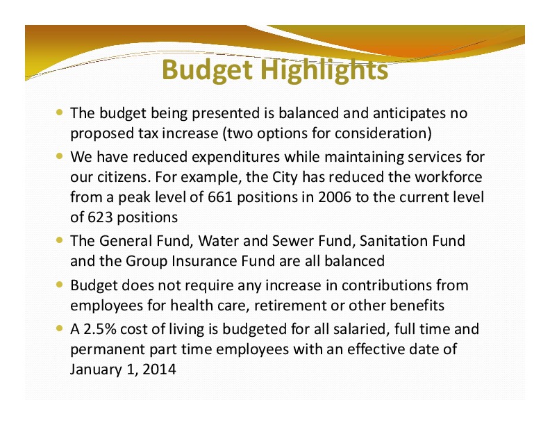 Budget Highlights