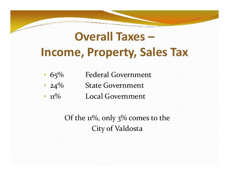 Overall Taxes –: Income, Property, Sales Tax