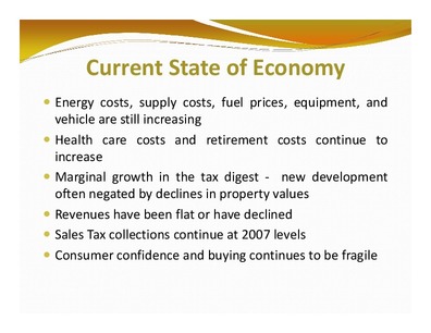 [Current State of Economy]