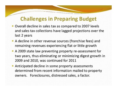[Challenges in Preparing Budget]