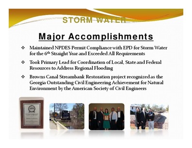 [STORM WATER: Major Accomplishments]