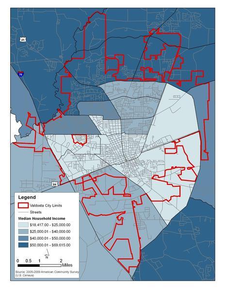 P 12 Map 1.7 Median Household Income 2005 2009