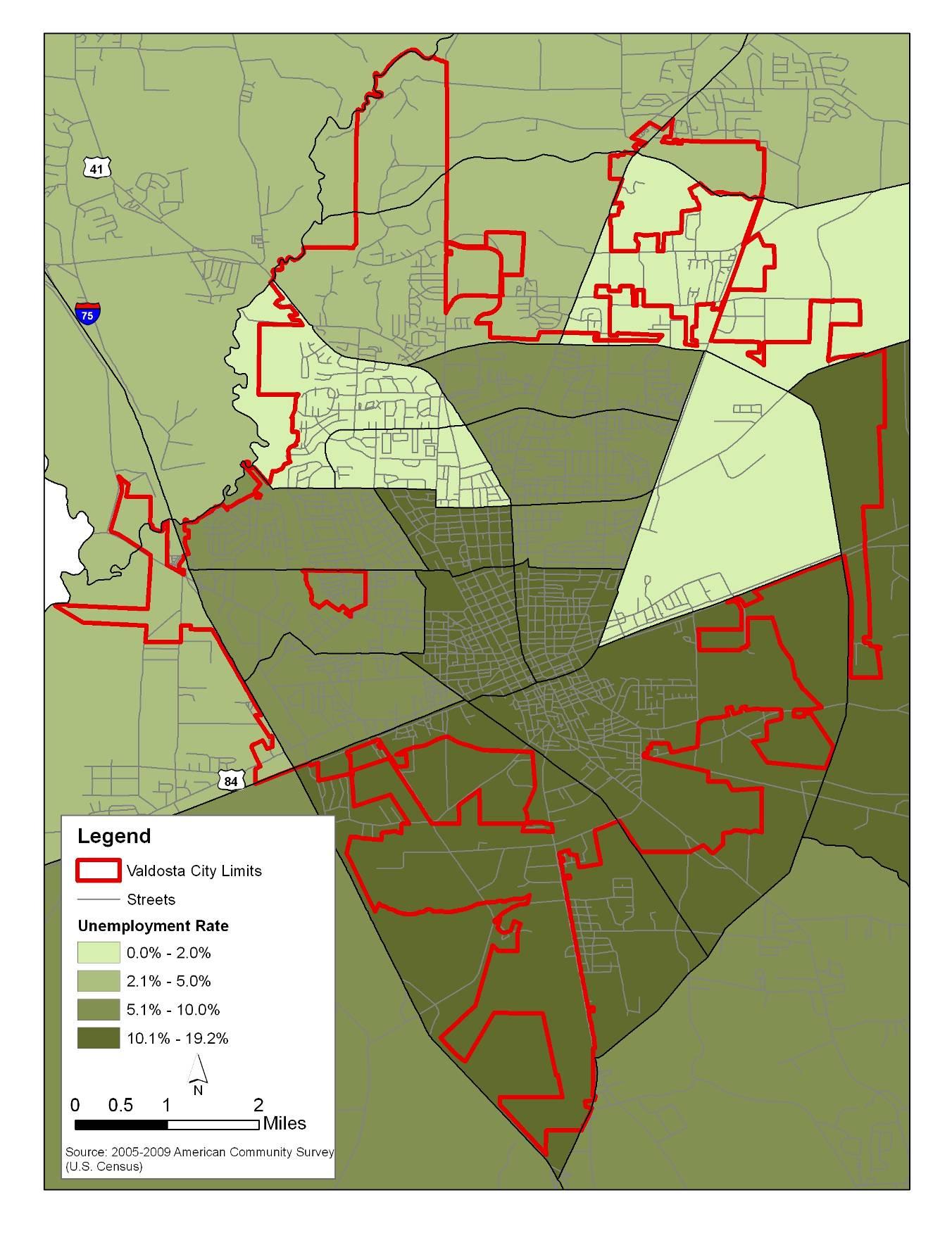 P 16 Map 1.8 Unemployment Rate 2005 2009