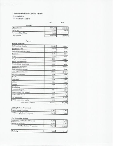 Budget page 1