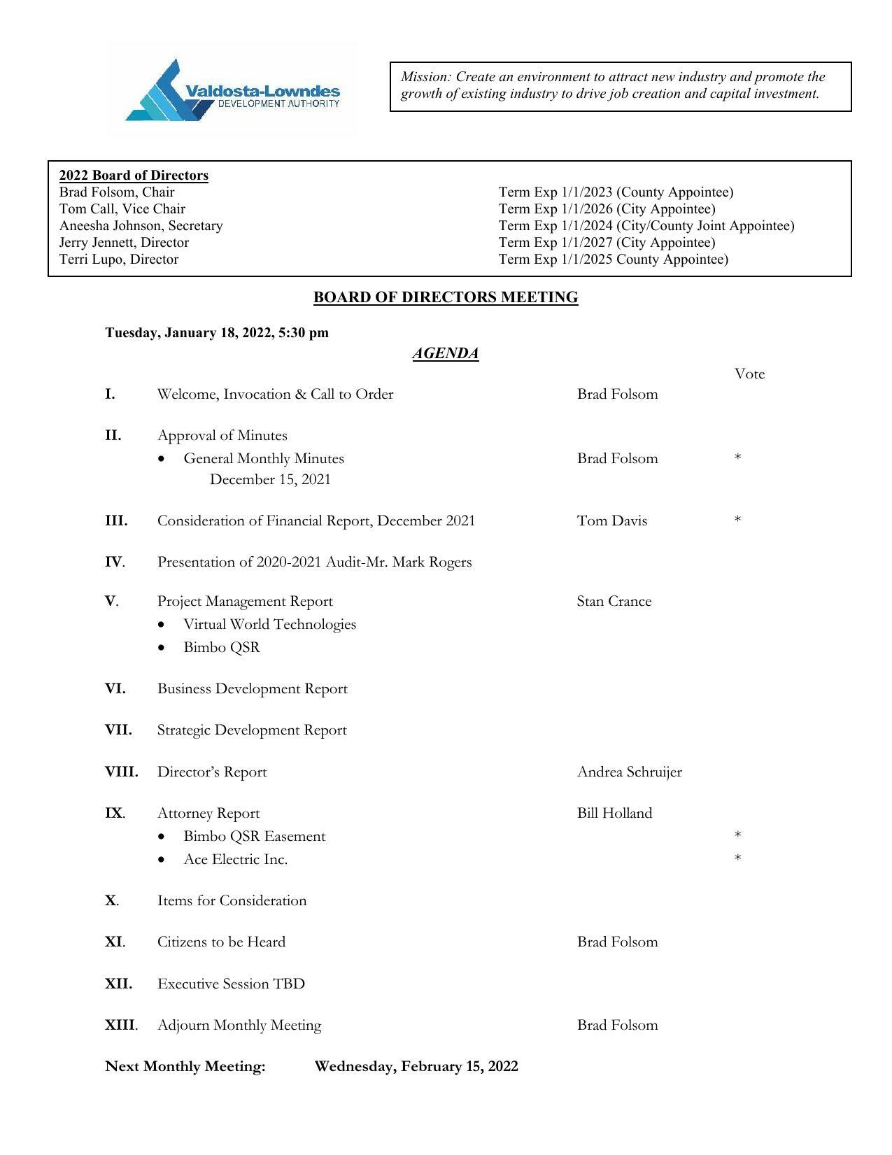 Agenda 2022-01-18