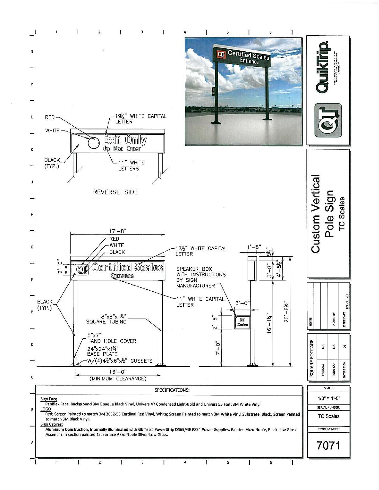 Custom Vertical Pole Sign