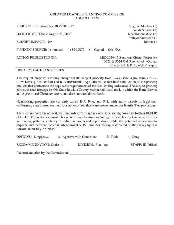 [to facilitate subdivision of the property into lots that conform to the applicable requirements of the local zoning ordinance.]
