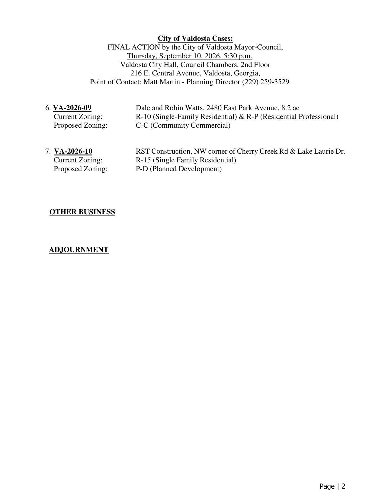 VA_2026-09, VA-2026-10, ADJOURNMENT