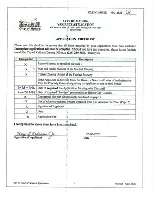 [APPLICATION CHECKLIST]