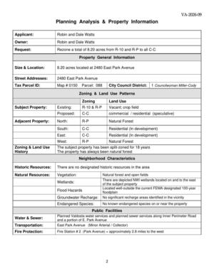 [Planning Analysis & Property Information]