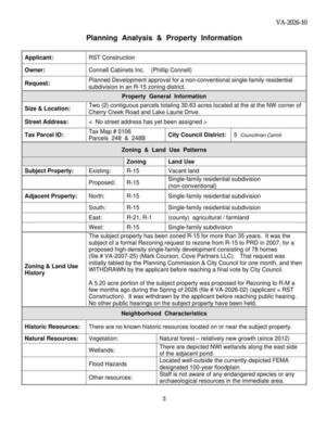 [Planning Analysis & Property Information]