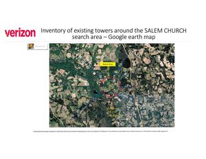 [Inventory of existing towers around the SALEM CHURCH search are -- Google earth map]