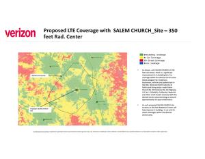 [Verizon: Proposed LTE Coverage with SALEM CHURCH_Site — 350 feet Rad. Center]