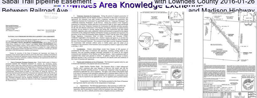 Sabal Trail pipeline Easement with Lowndes County 2016-01-26, Between Railroad Ave. and Madison Highway