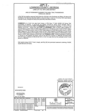 [AREA OF PERMANENT EASEMENT FOR SABAL TRAIL TRANSMISSION PARCEL NO. 0098 004]